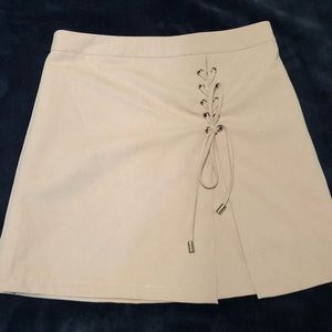 Light pink lace up skirt